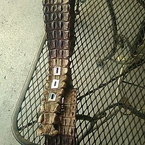 Salvatore farragamo brown wide alligator belt